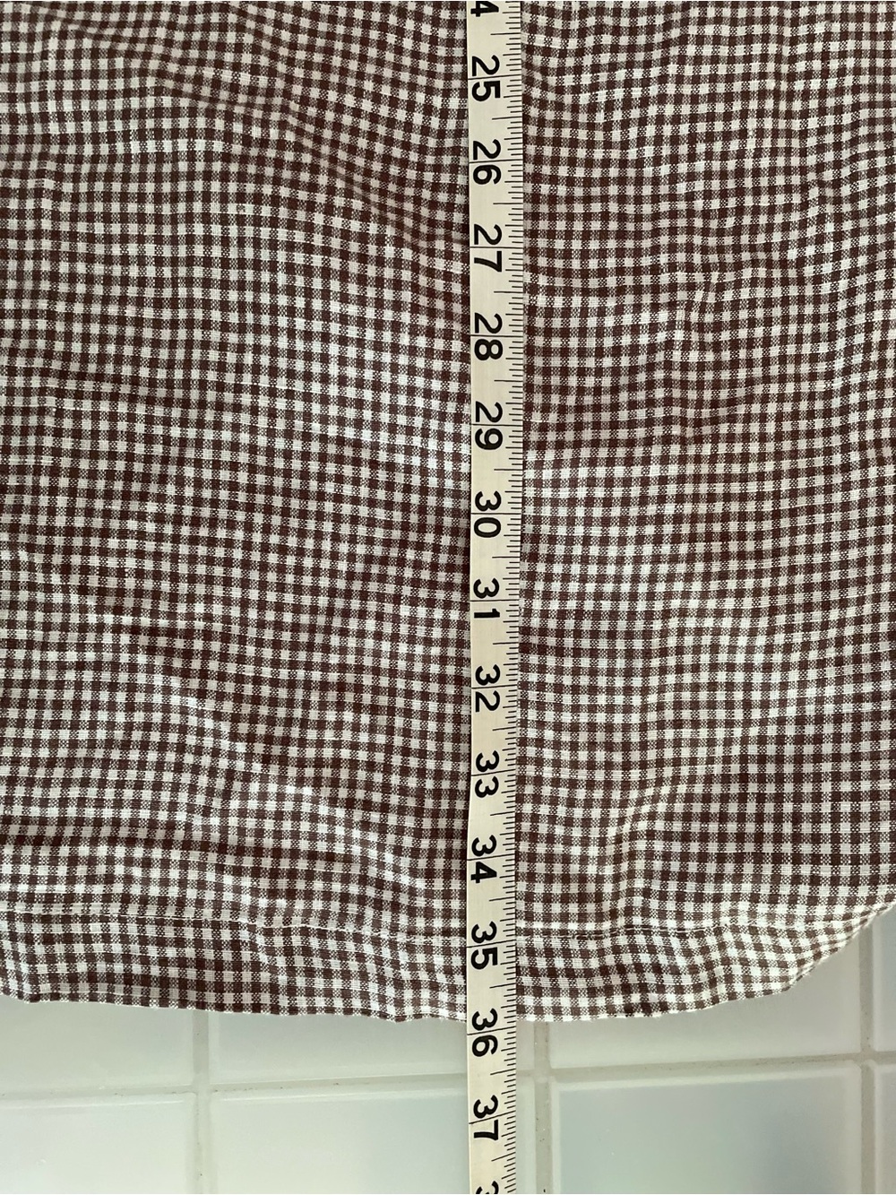 QUINCE 100% European Linen Brown & Taupe Gingham Maxi Skirt W/Side Slit Sz L NWT - Picture 9 of 9